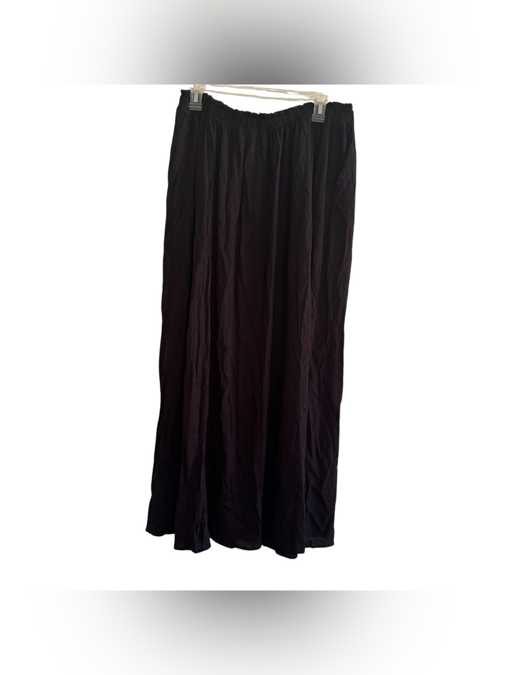 Torrid Black Dark Maxi Skirt Pockets Elastic Waistband Minimalist Coastal 2/2X - Picture 2 of 7